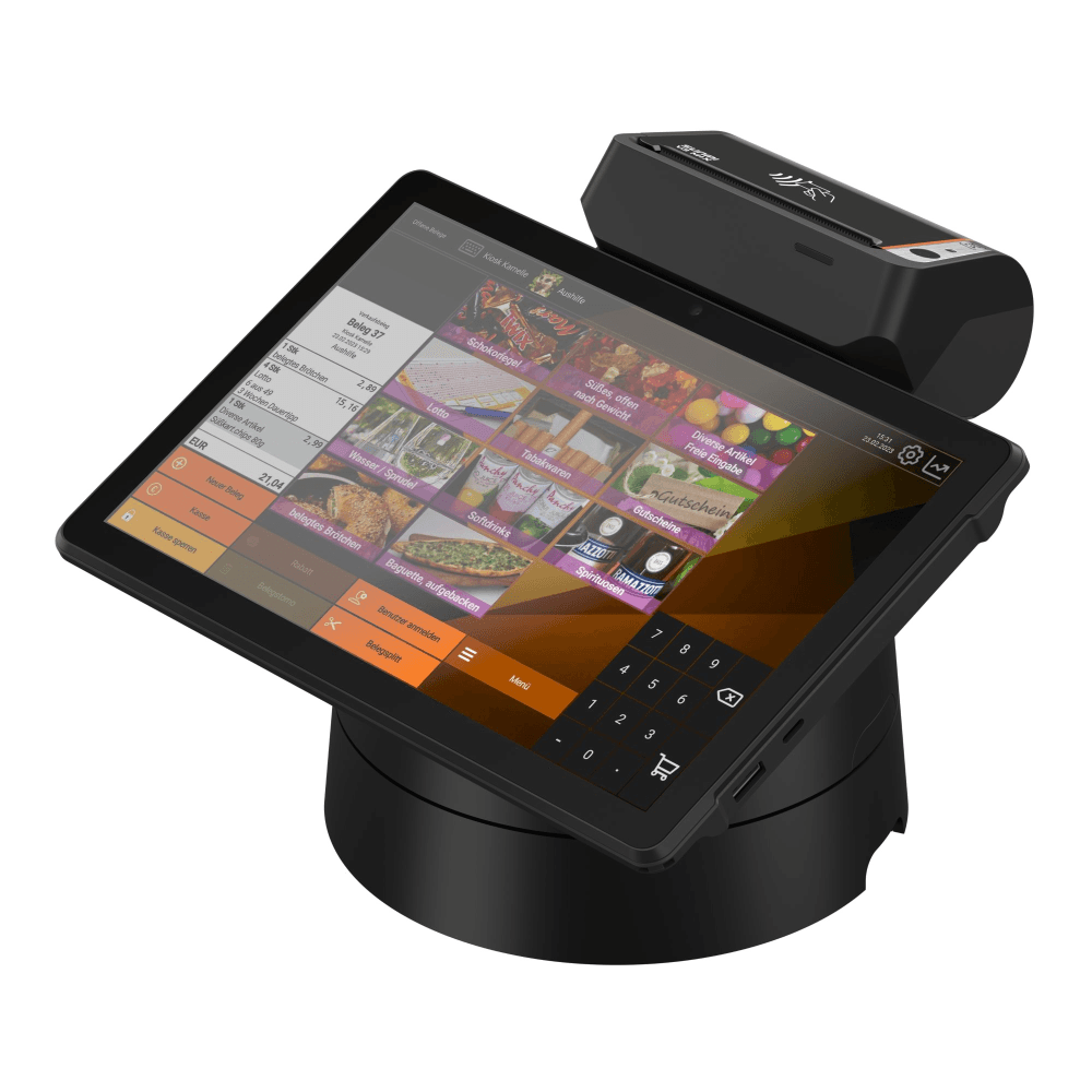 Terminal de caisse tactile avec imprimante de tickets