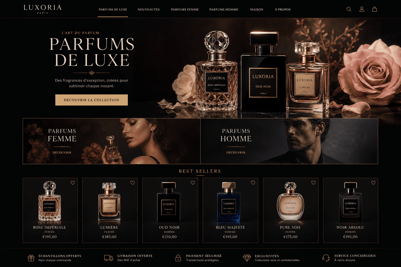 Aperçu complet — Boutique Parfums de Luxe pour Élixir Parfums